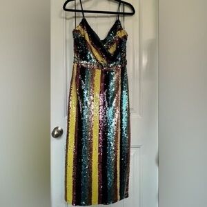 New | Solana Midi Sequin Dress - Multi Bright